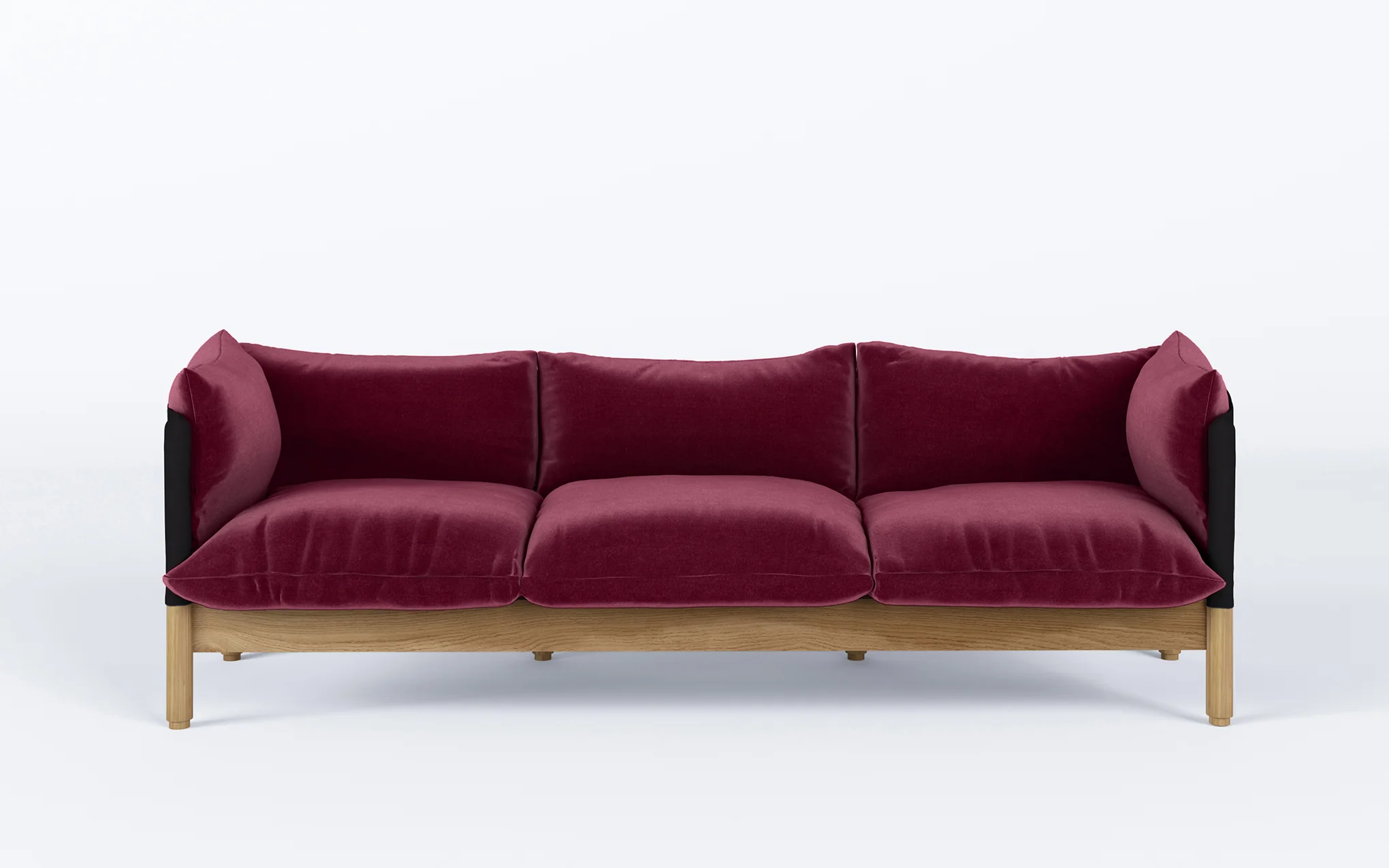 Tepee three seat sofa - oak, black sling - Image 9