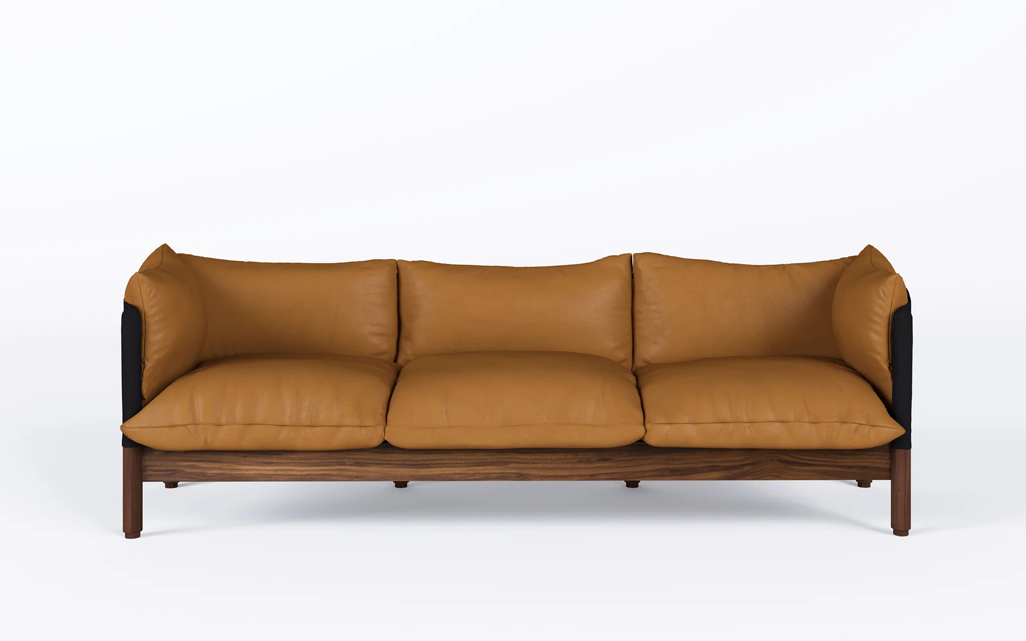 Tepee three seat sofa - walnut, black sling - Image 11