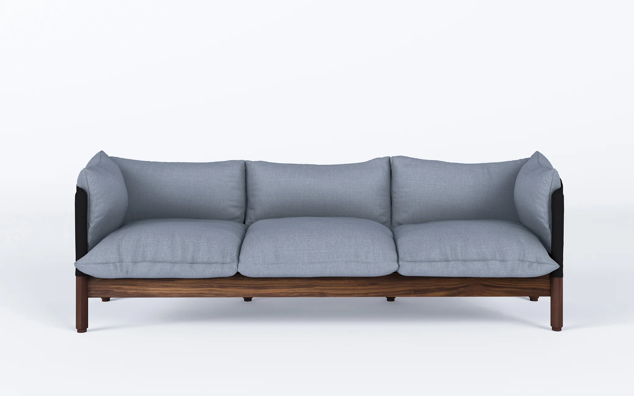 Tepee three seat sofa - walnut, black sling - Image 17
