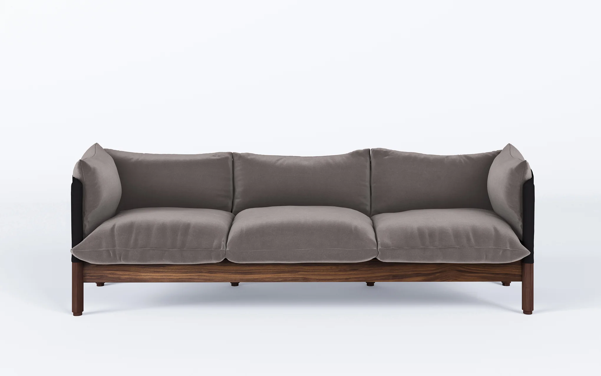 Tepee three seat sofa - walnut, black sling - Image 2
