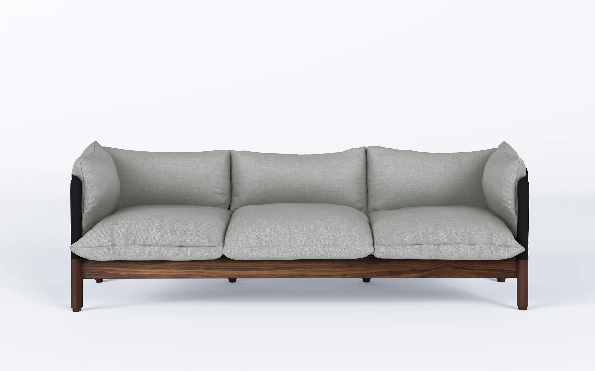 Tepee three seat sofa - walnut, black sling - Image 20