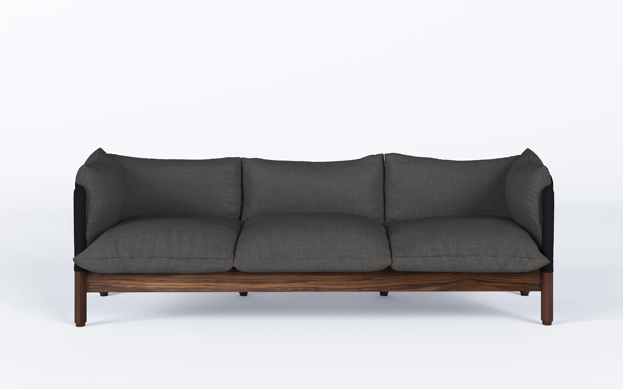 Tepee three seat sofa - walnut, black sling - Image 21