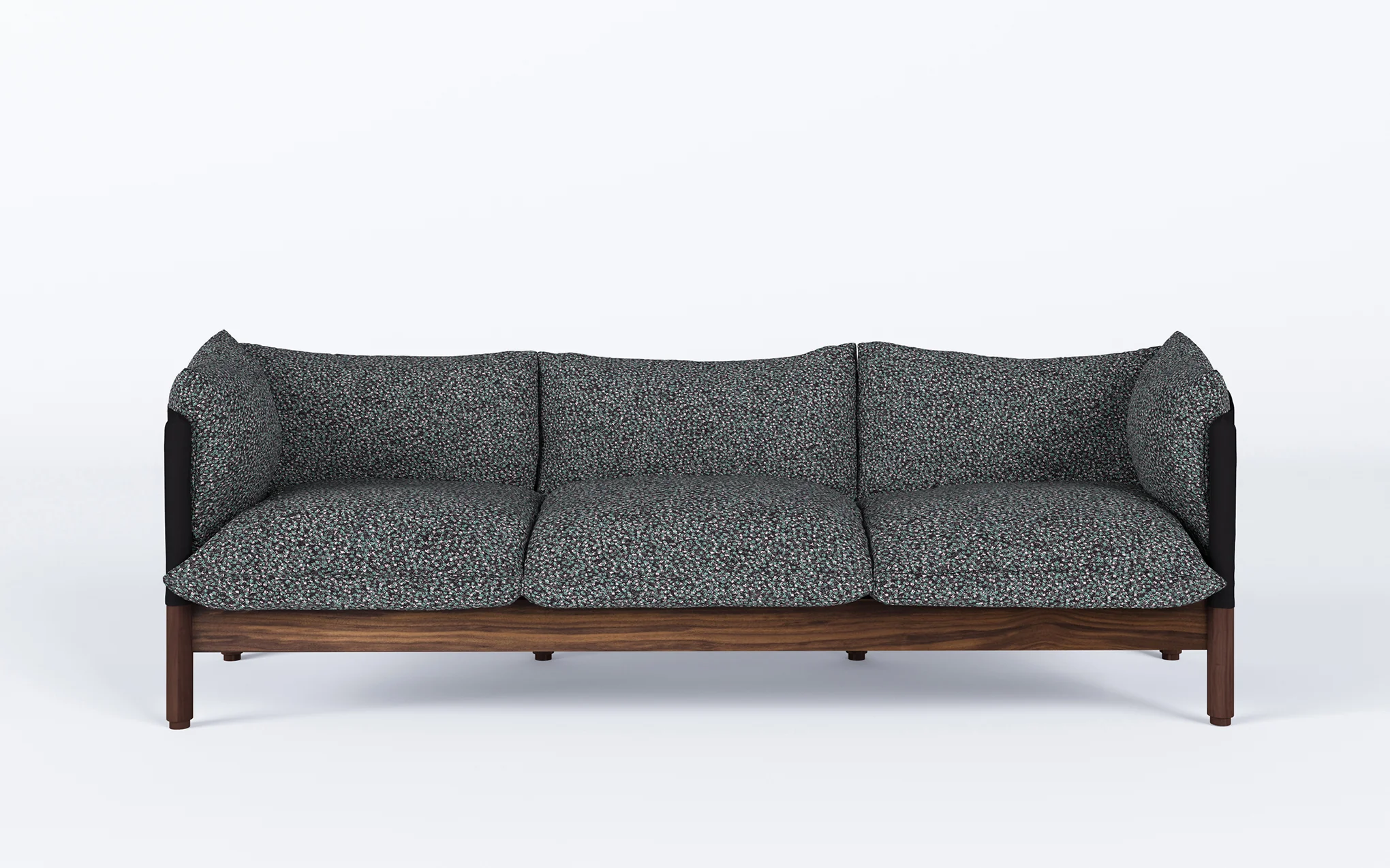 Tepee three seat sofa - walnut, black sling - Image 26