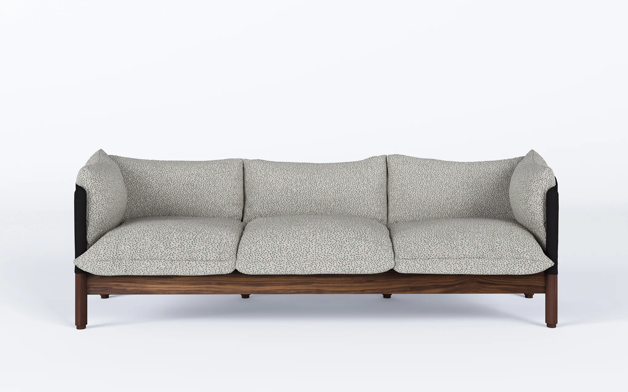 Tepee three seat sofa - walnut, black sling - Image 27