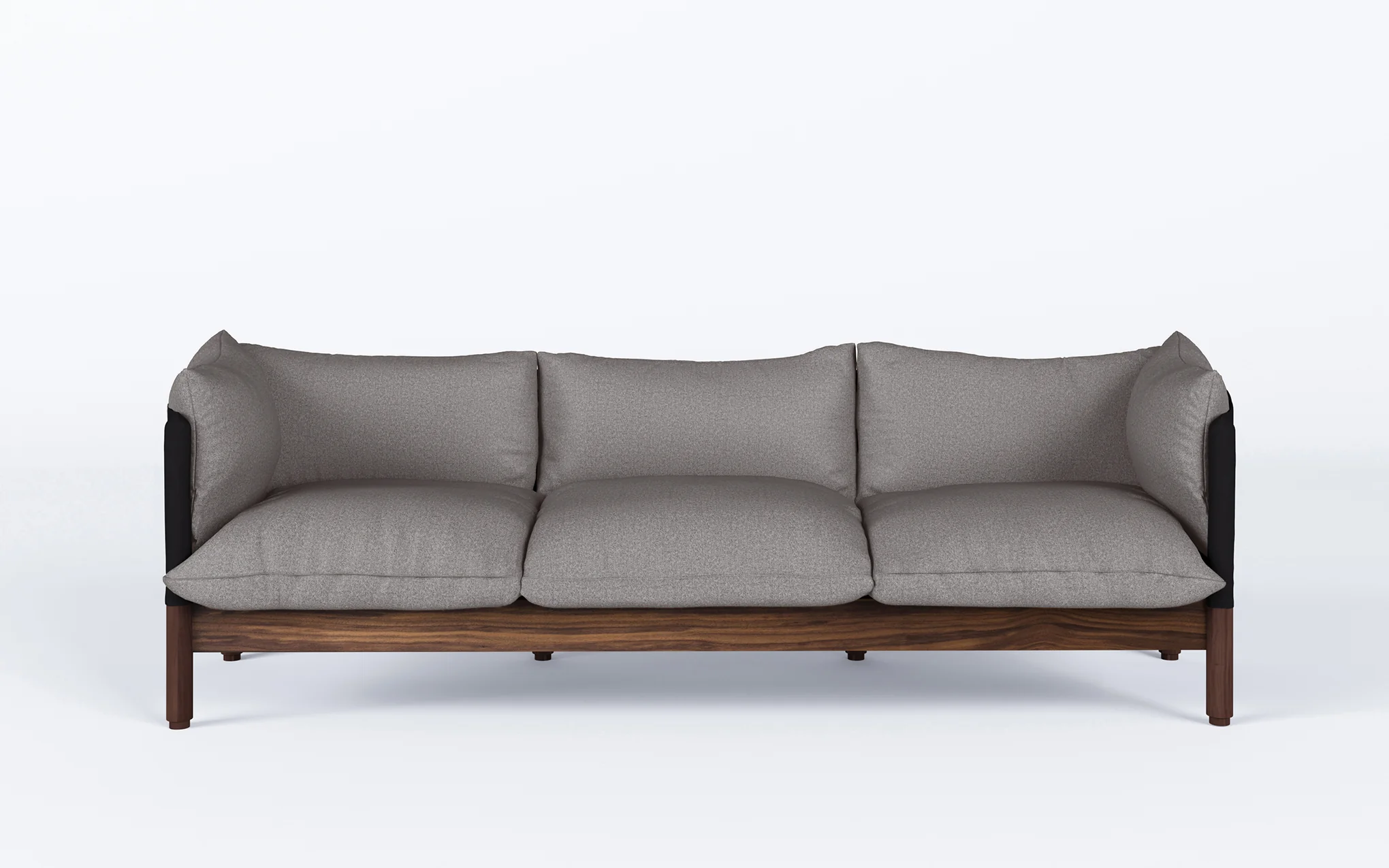 Tepee three seat sofa - walnut, black sling - Image 29