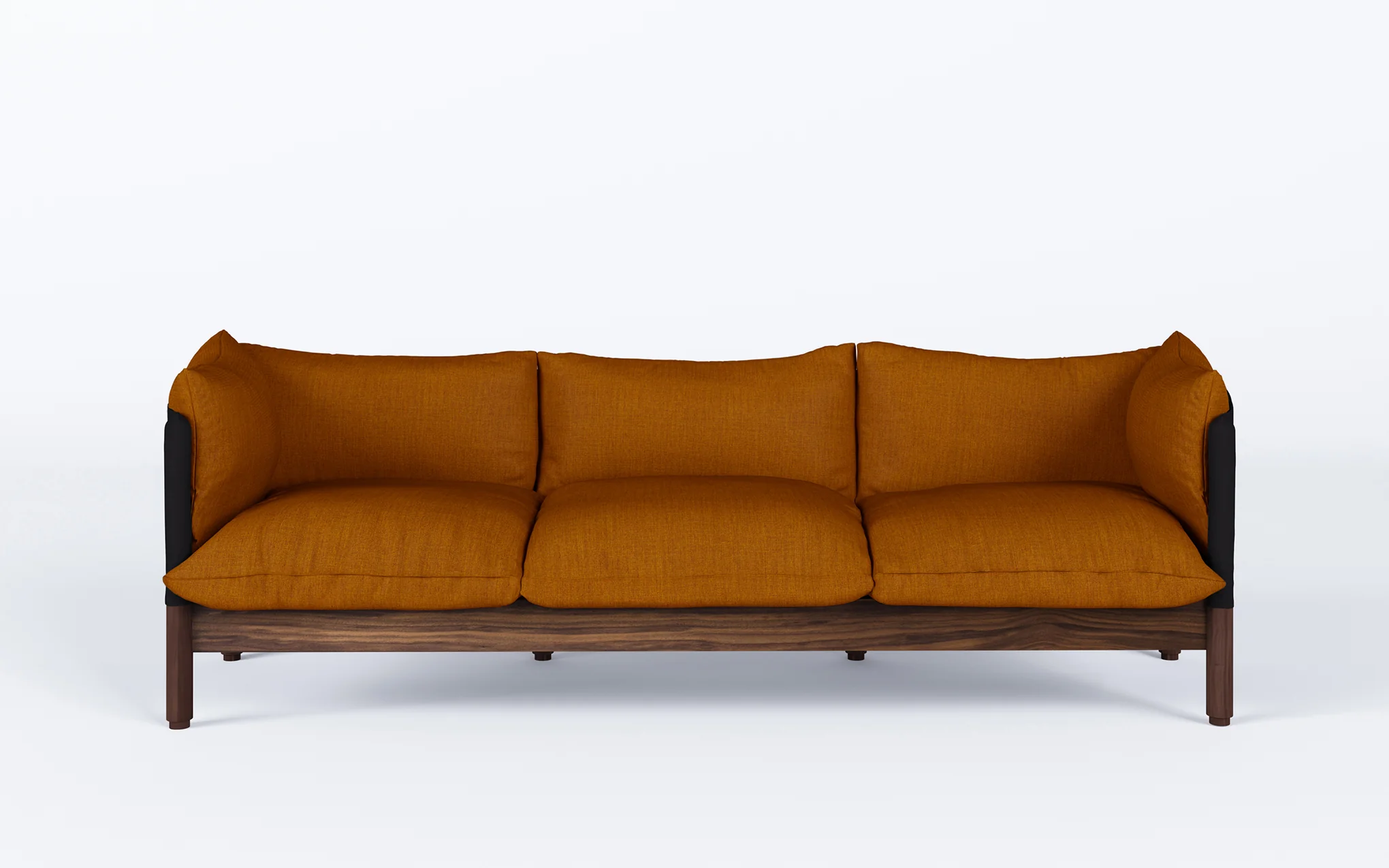 Tepee three seat sofa - walnut, black sling - Image 32