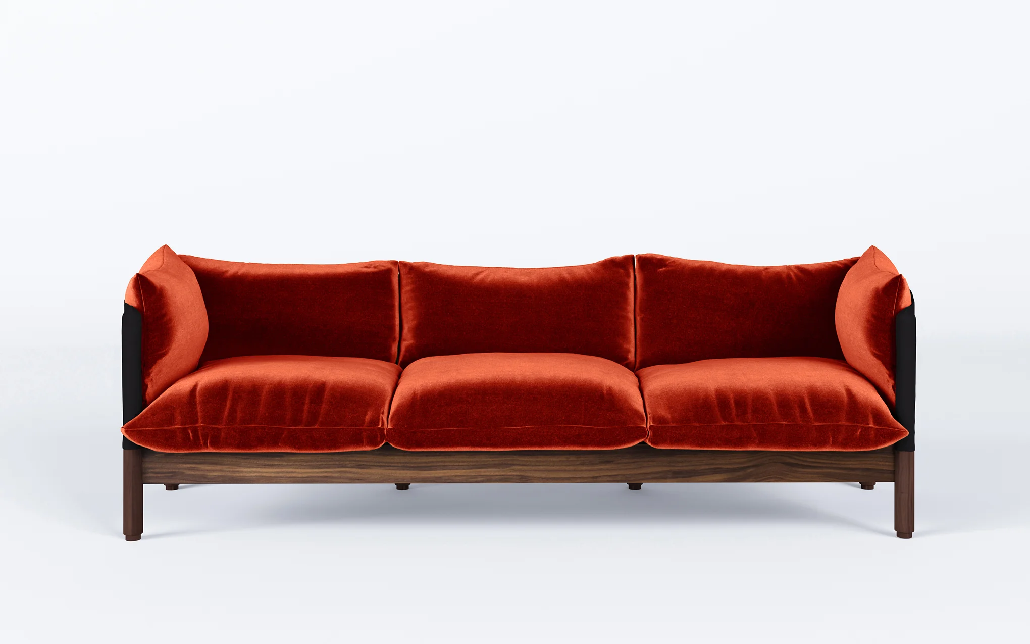 Tepee three seat sofa - walnut, black sling - Image 33