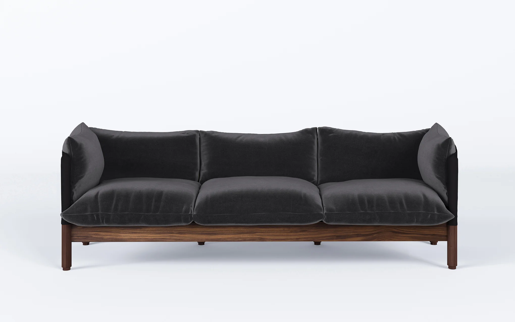 Tepee three seat sofa - walnut, black sling - Image 35