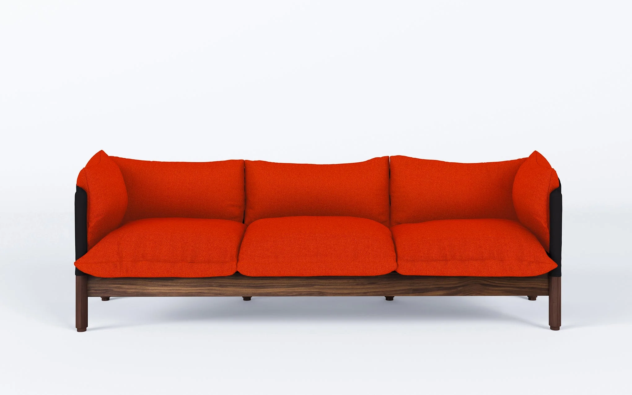 Tepee three seat sofa - walnut, black sling - Image 36