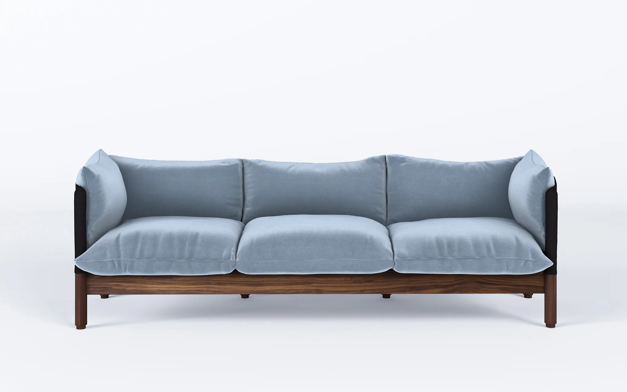 Tepee three seat sofa - walnut, black sling - Image 37