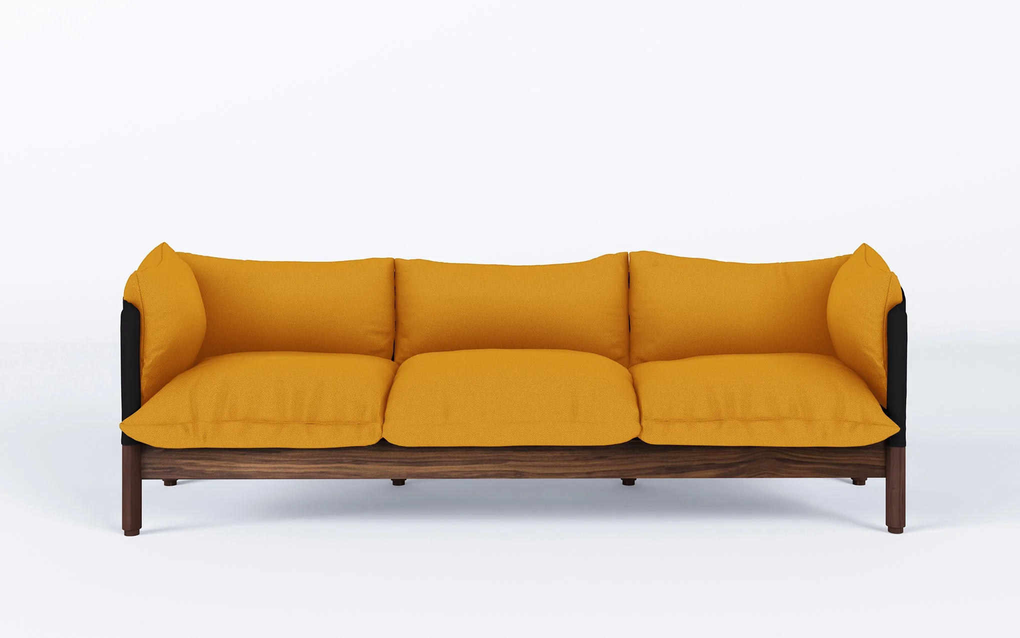 Tepee three seat sofa - walnut, black sling - Image 38