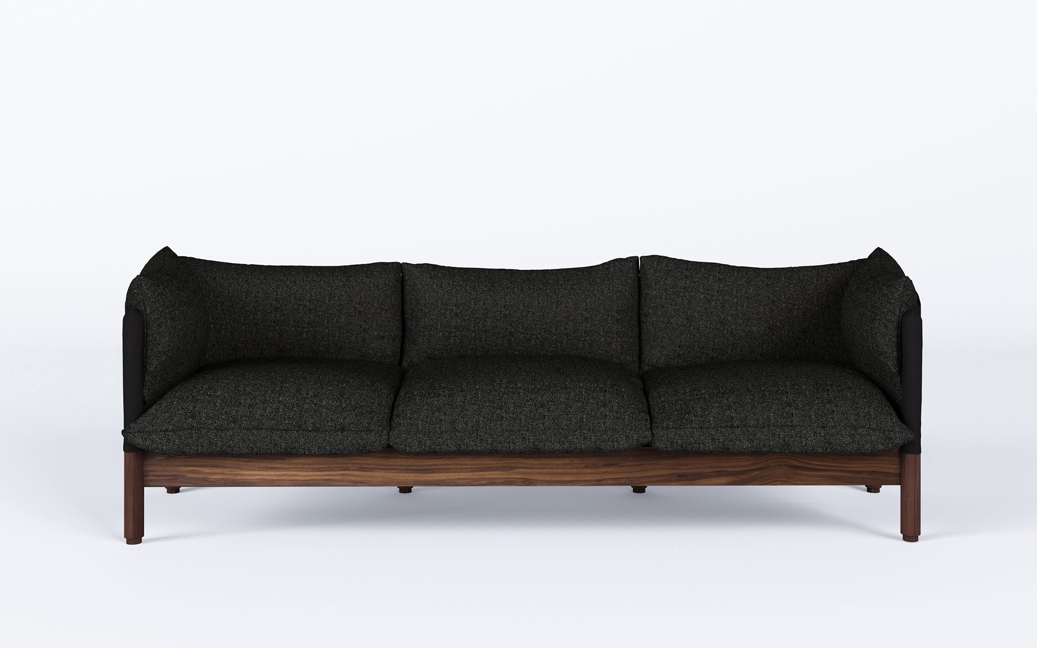 Tepee three seat sofa - walnut, black sling - Image 40