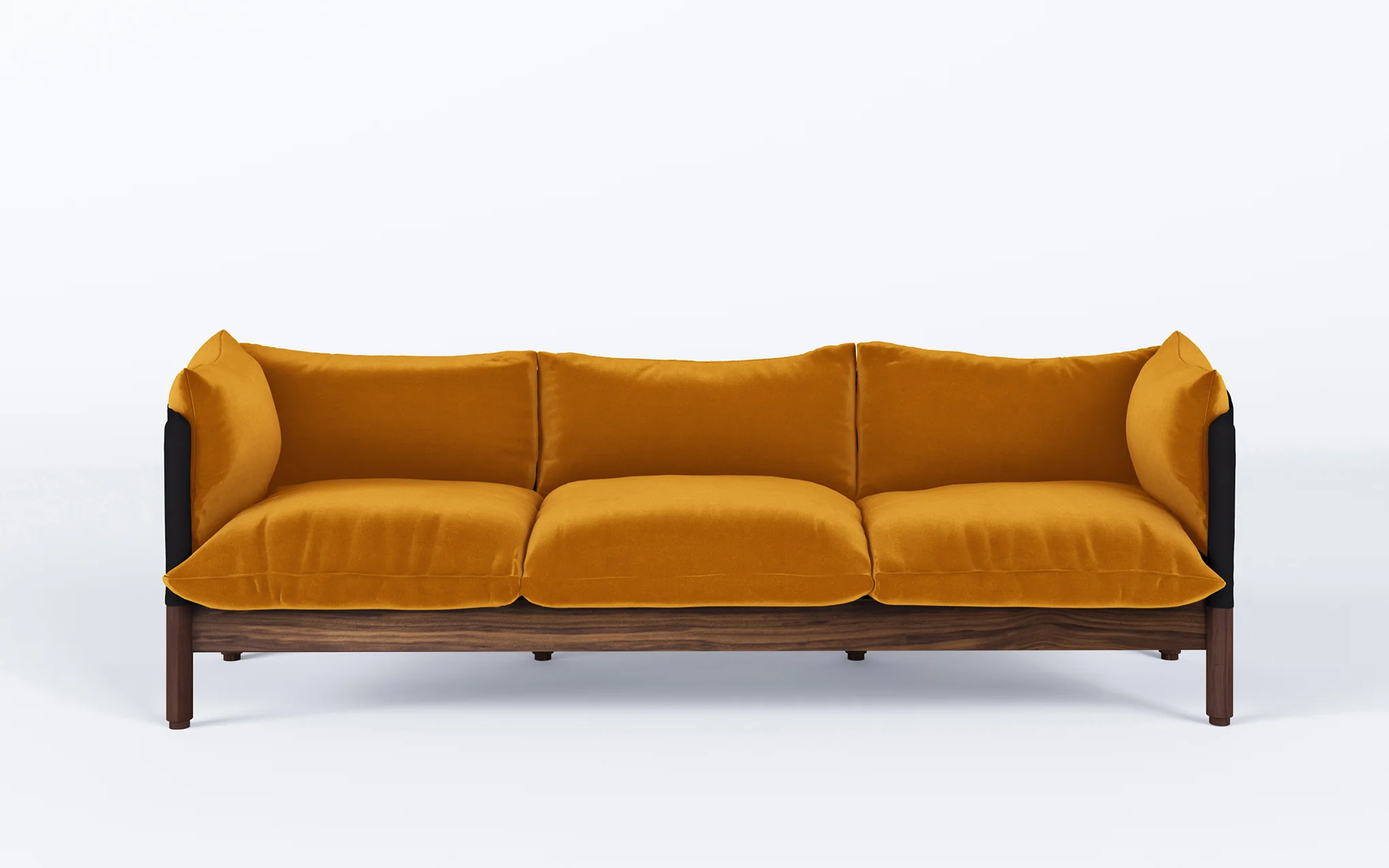 Tepee three seat sofa - walnut, black sling - Image 41