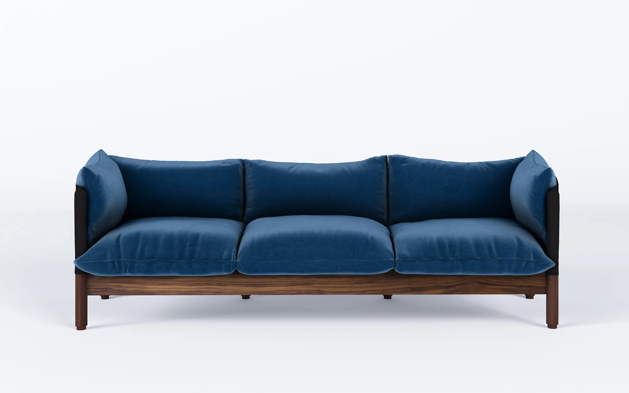 Tepee three seat sofa - walnut, black sling - Image 43