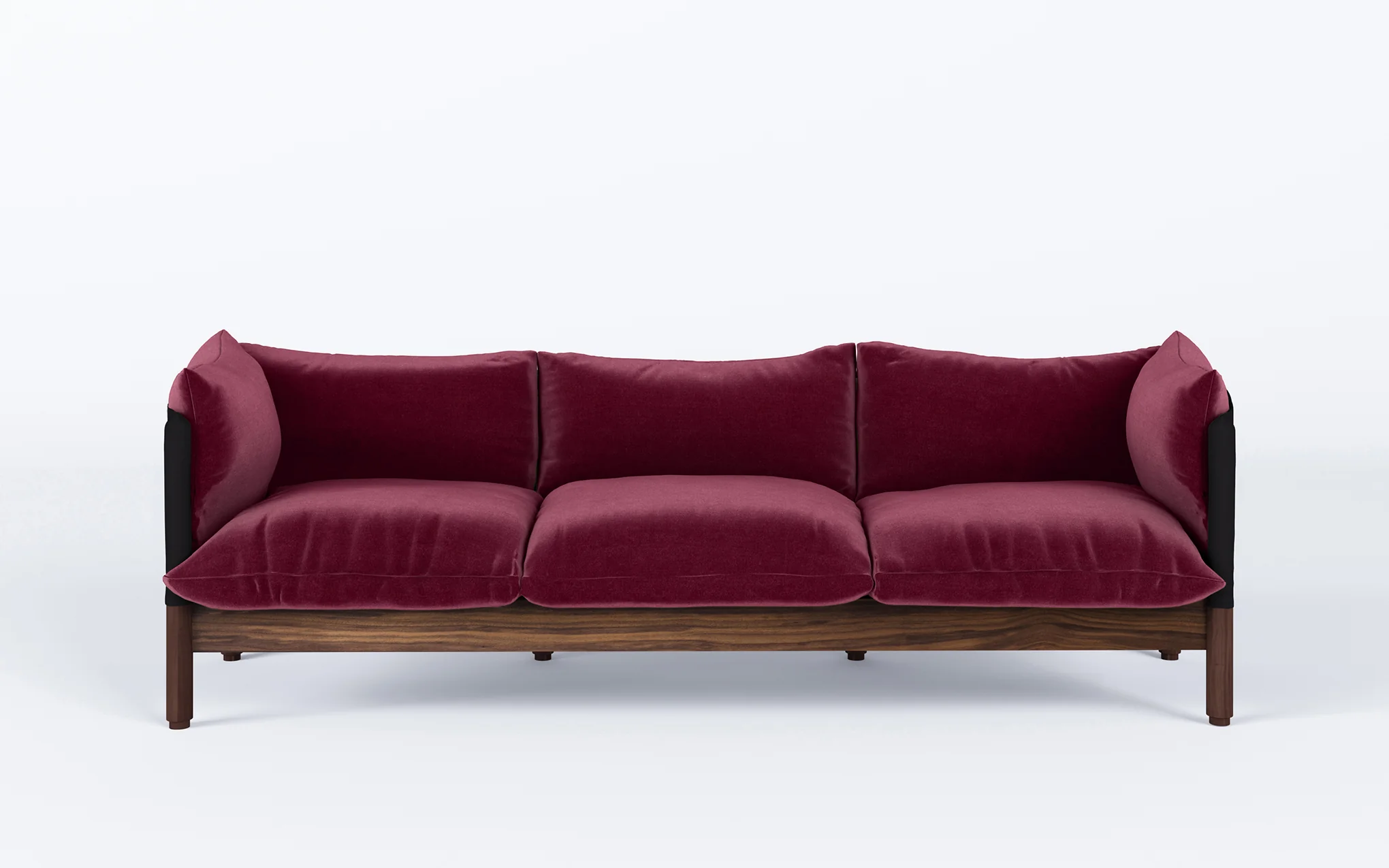 Tepee three seat sofa - walnut, black sling - Image 45