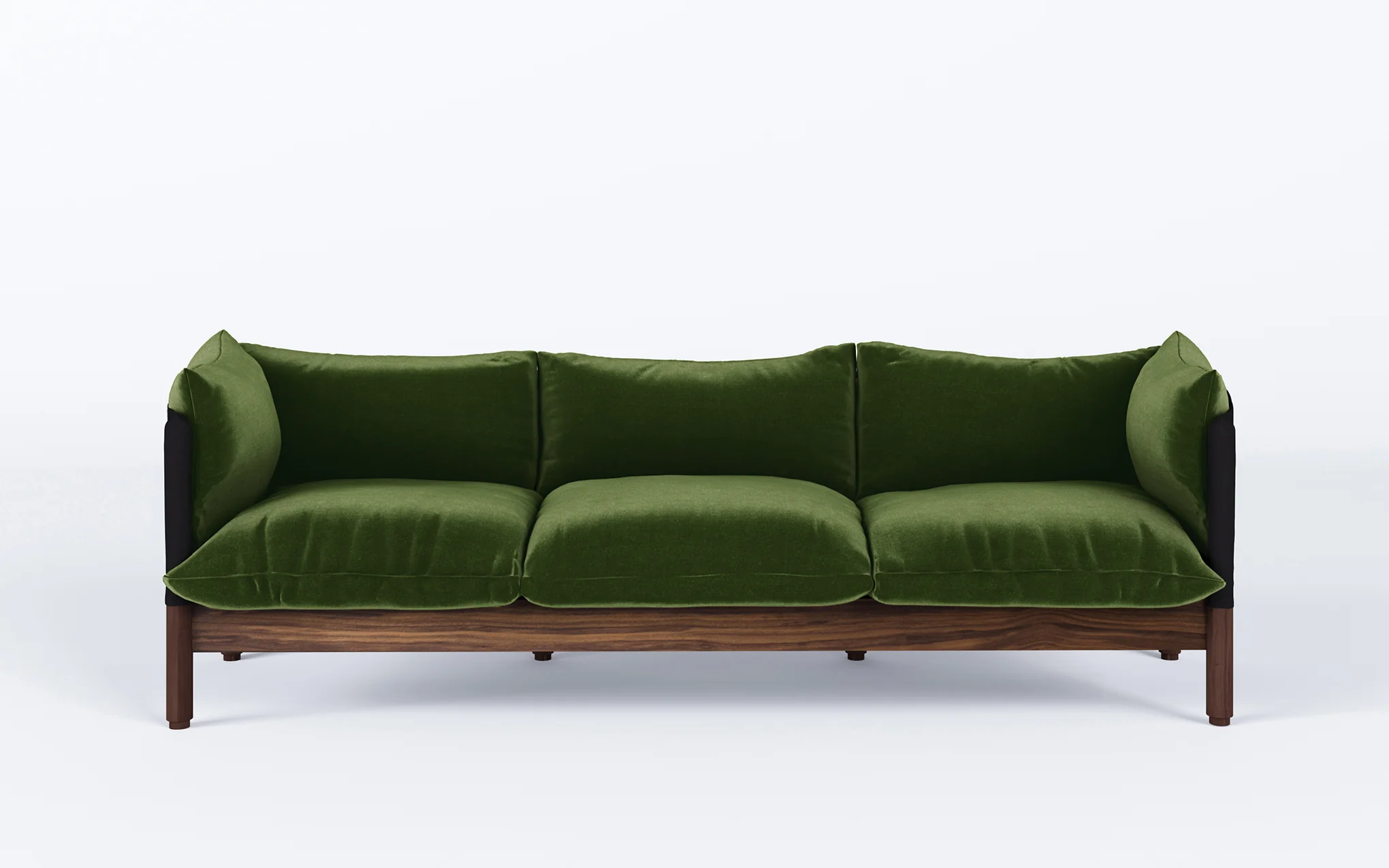 Tepee three seat sofa - walnut, black sling - Image 47