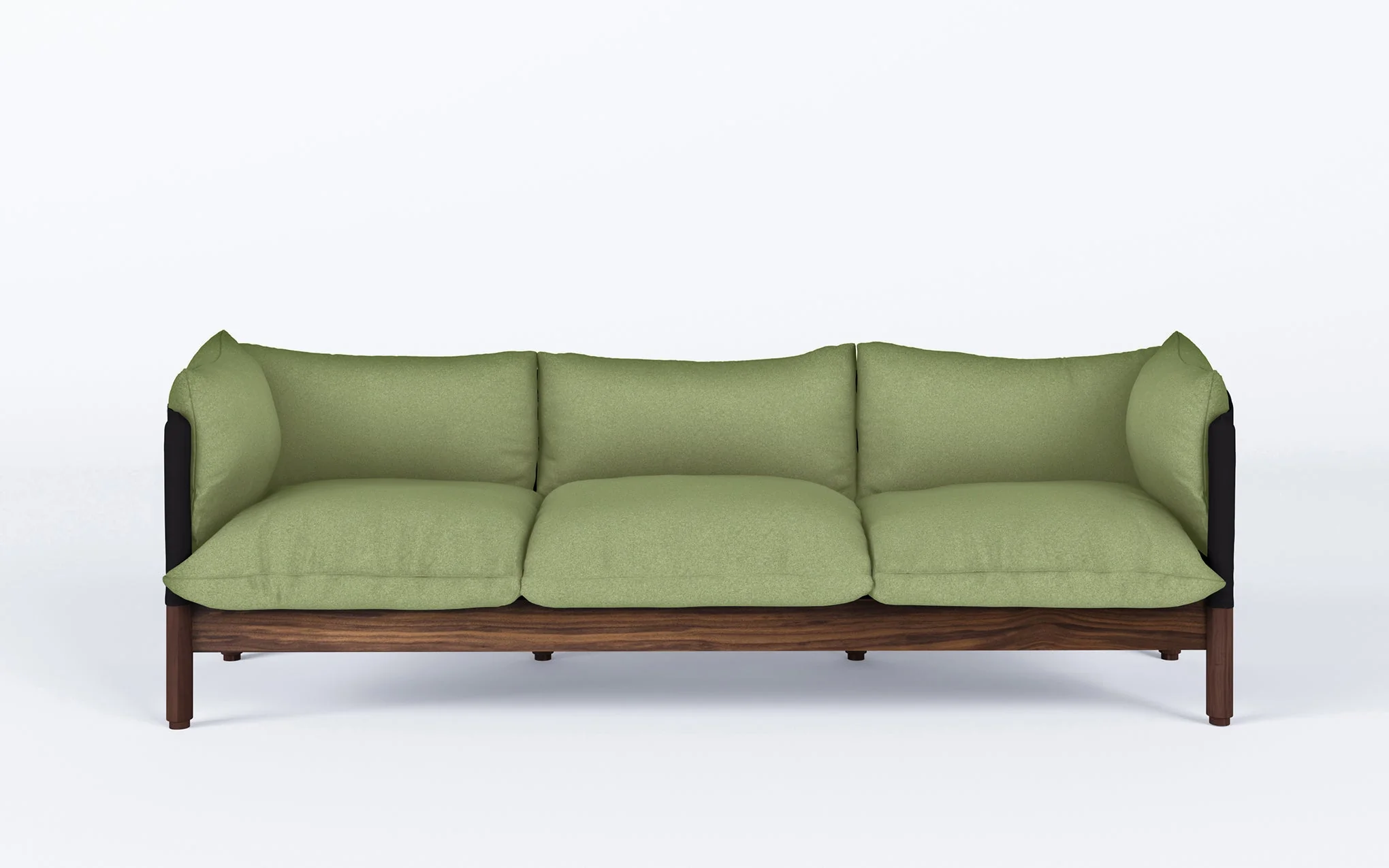 Tepee three seat sofa - walnut, black sling - Image 48