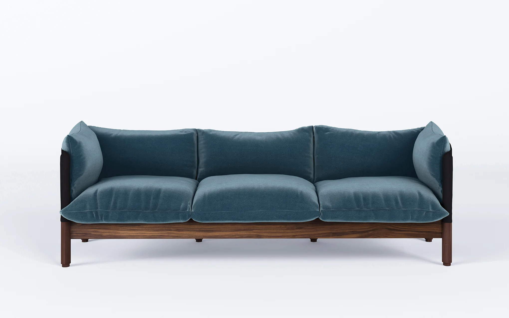 Tepee three seat sofa - walnut, black sling - Image 5