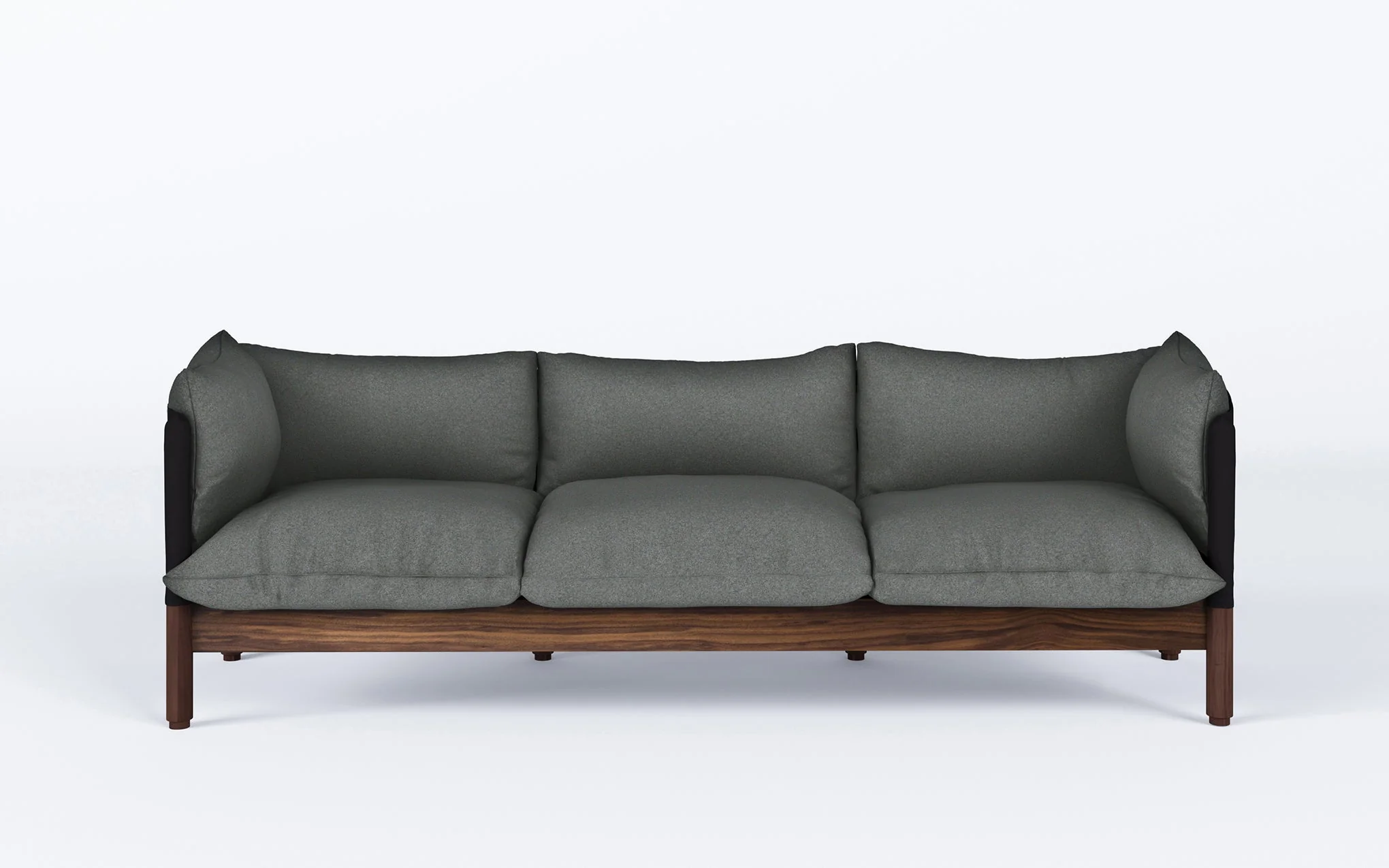 Tepee three seat sofa - walnut, black sling - Image 50