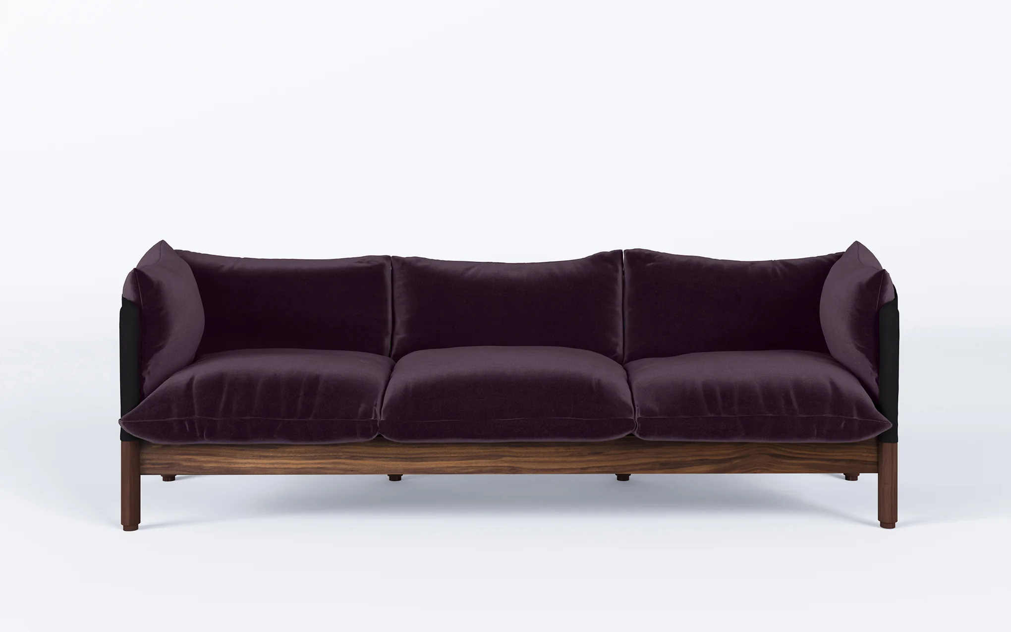 Tepee three seat sofa - walnut, black sling - Image 6