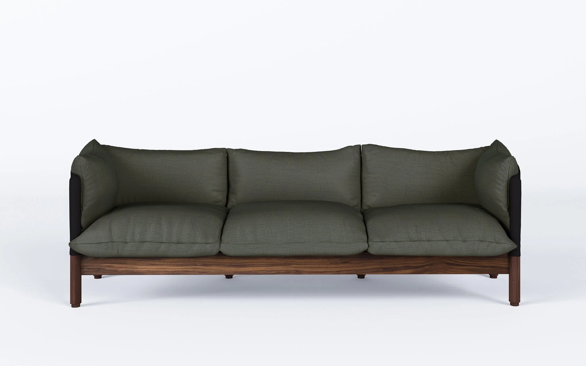 Tepee three seat sofa - walnut, black sling - Image 60
