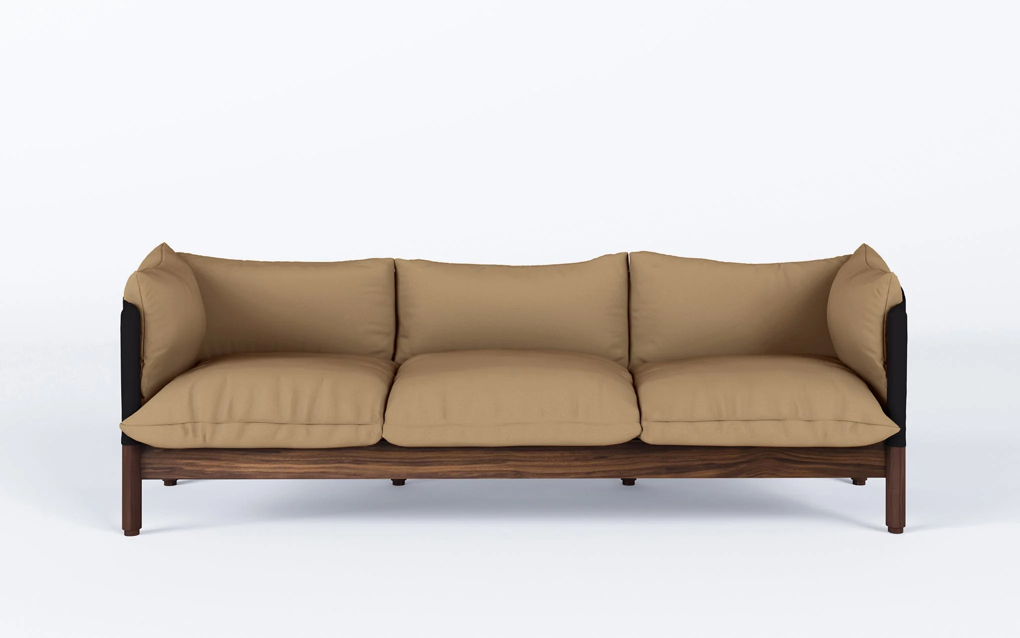 Tepee three seat sofa - walnut, black sling - Image 61