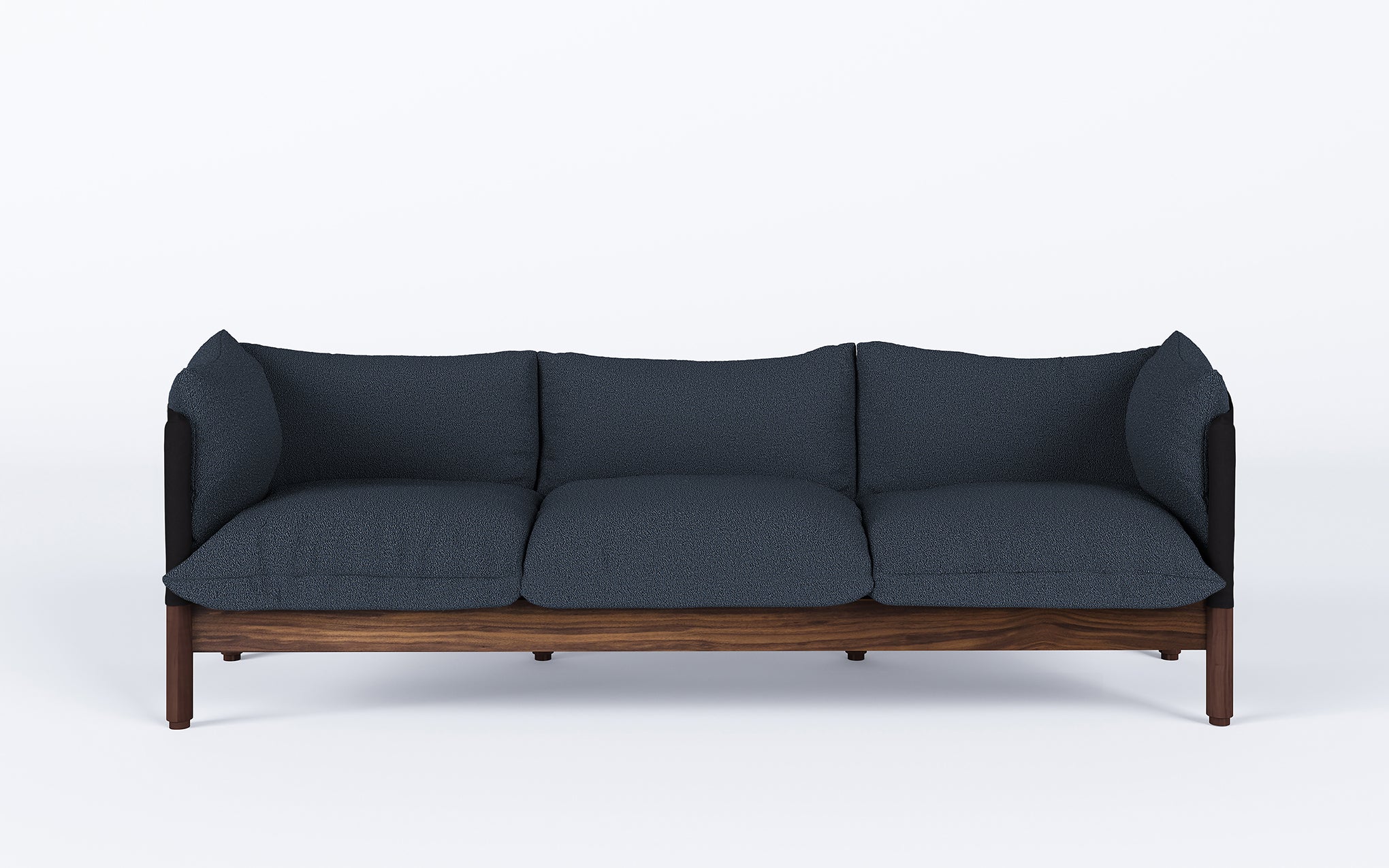 Tepee three seat sofa - walnut, black sling - Image 8