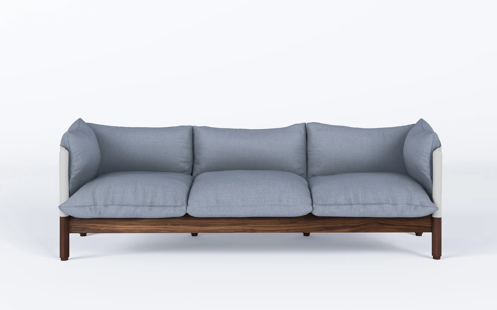 Tepee three seat sofa - walnut, white sling - Image 27
