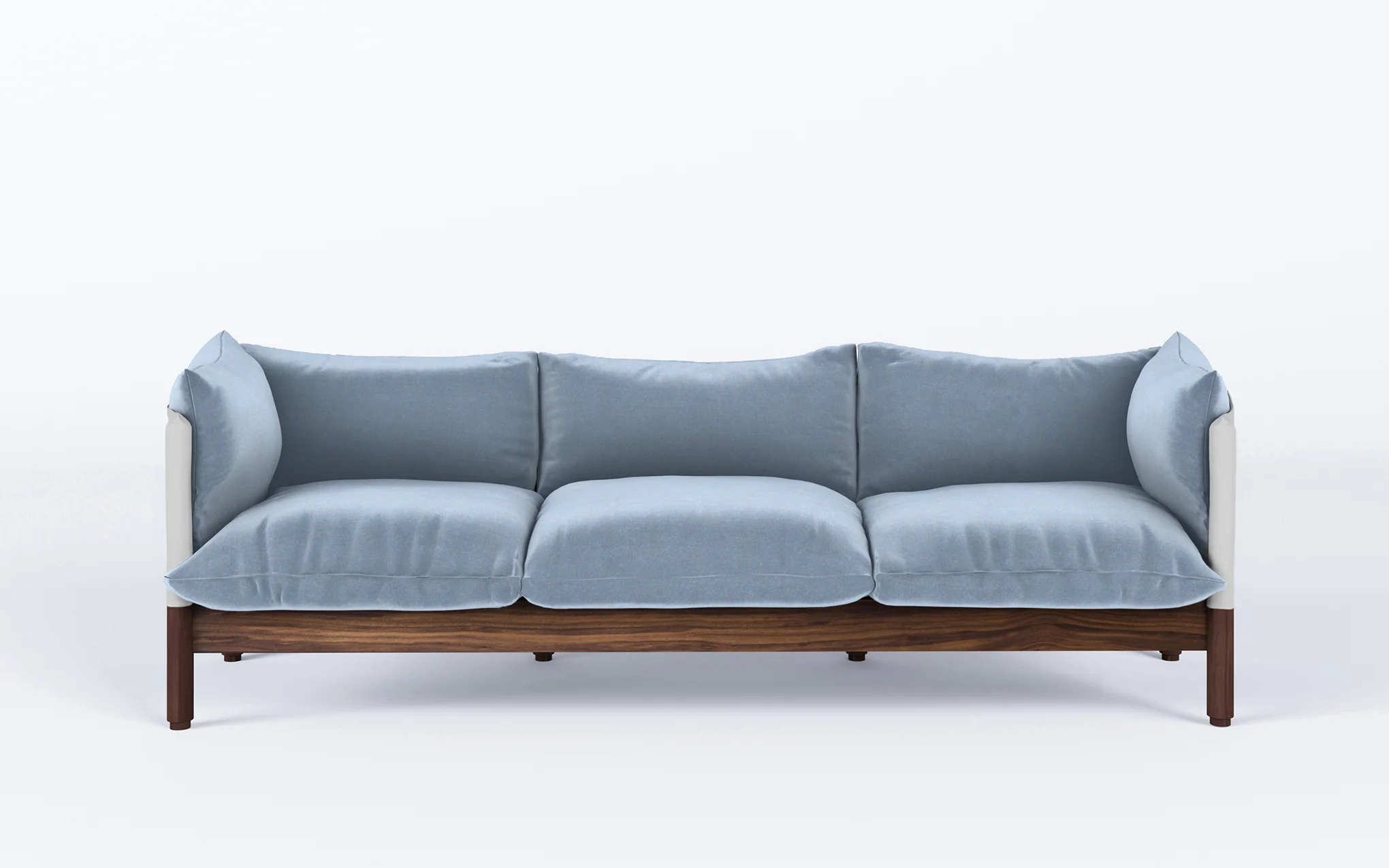 Tepee three seat sofa - walnut, white sling - Image 4
