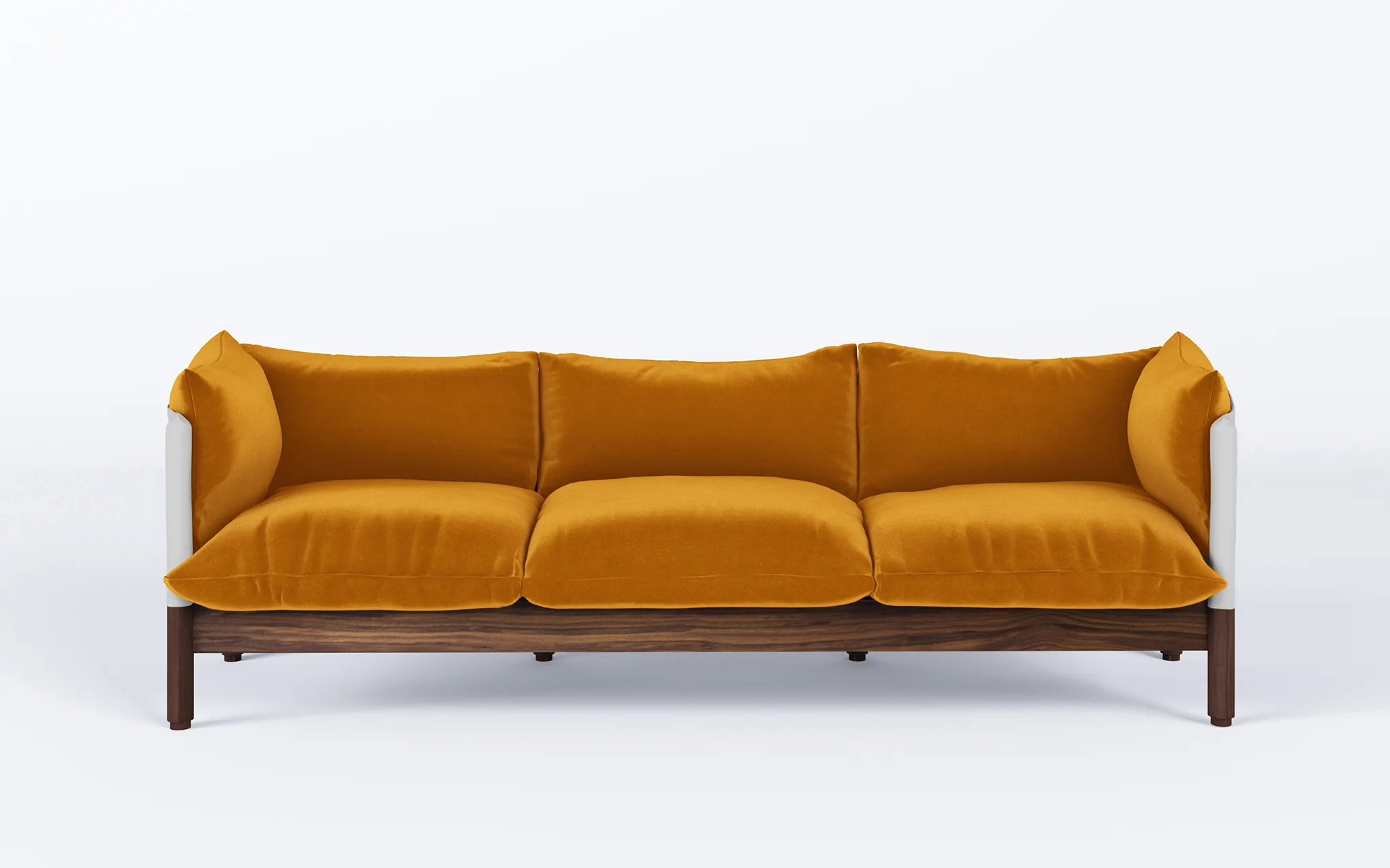 Tepee three seat sofa - walnut, white sling - Image 5