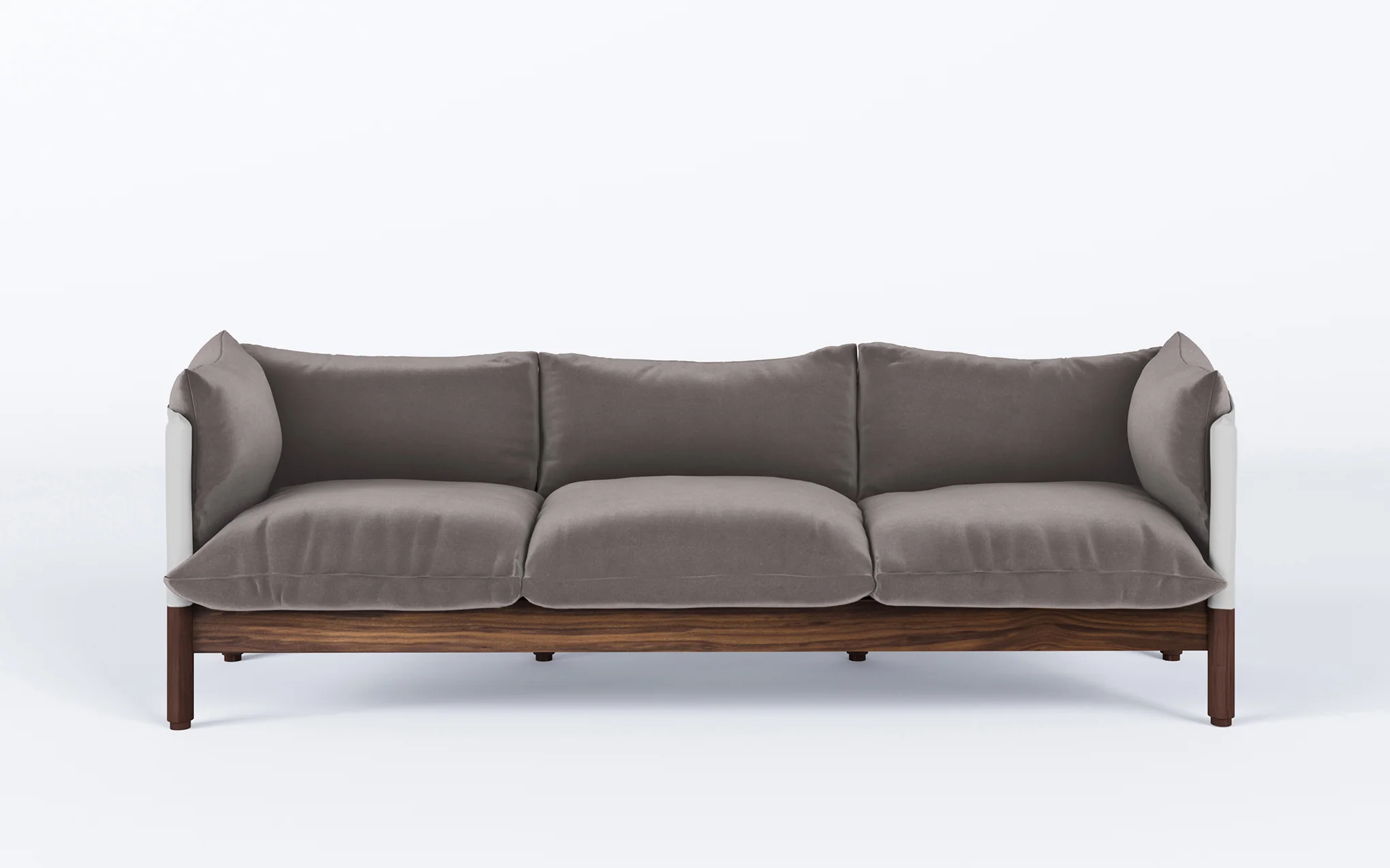 Tepee three seat sofa - walnut, white sling - Image 9