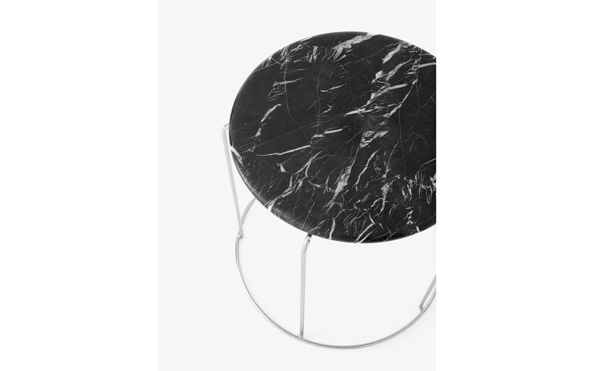 Wire stool with marble top - Image 2