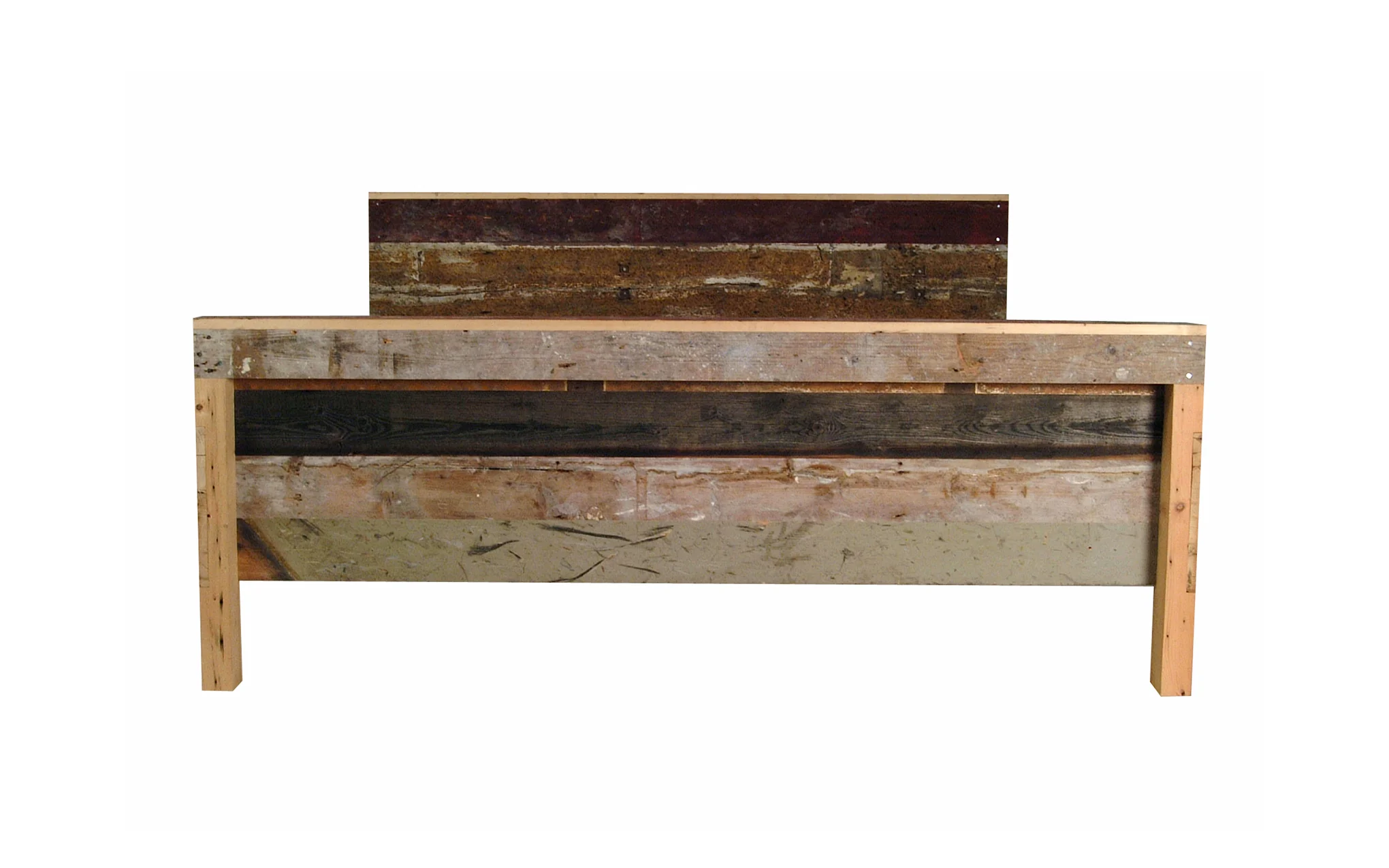 Wooden bed in Scrapwood - double - Image 3
